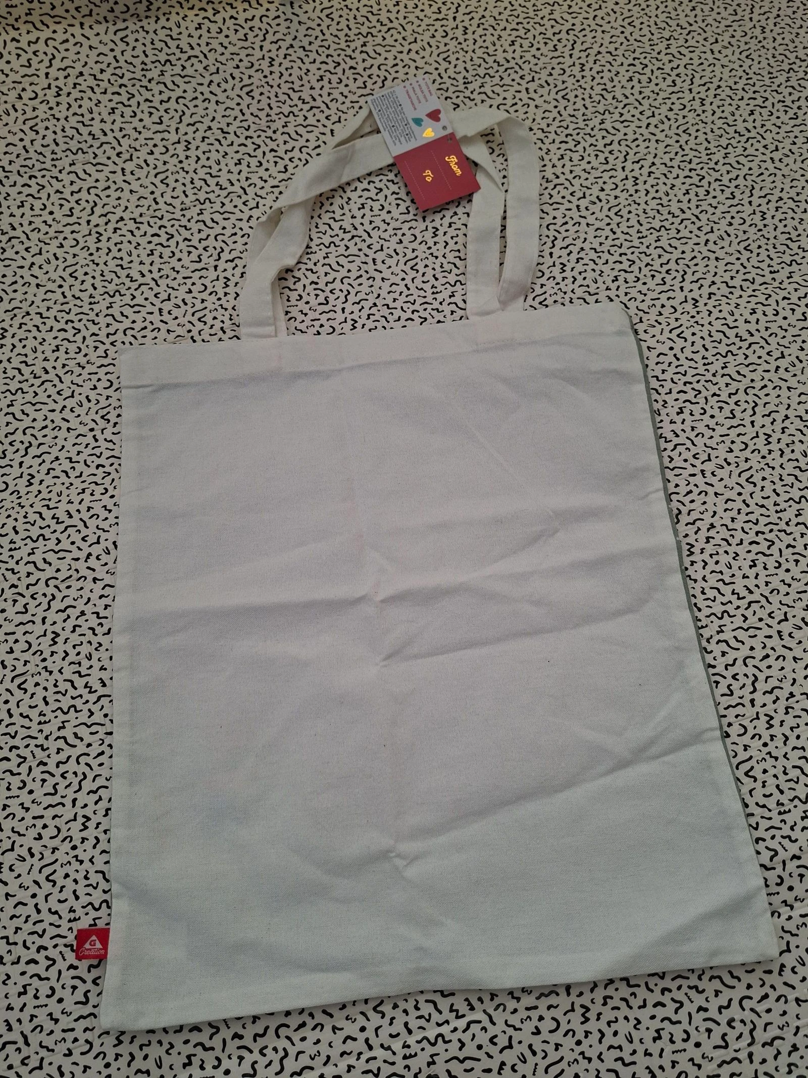 New fabric tote bag – Merci de m'aider à grandir – Cotton shoulder bag – photo 4